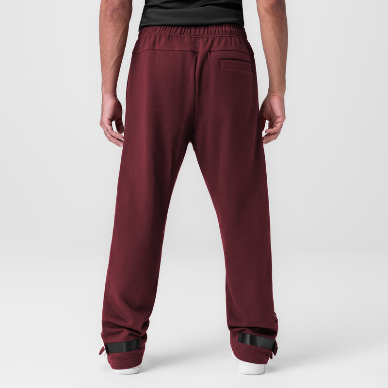 0998. Herringbone Terry Snap Button Sweats - Crimson Red