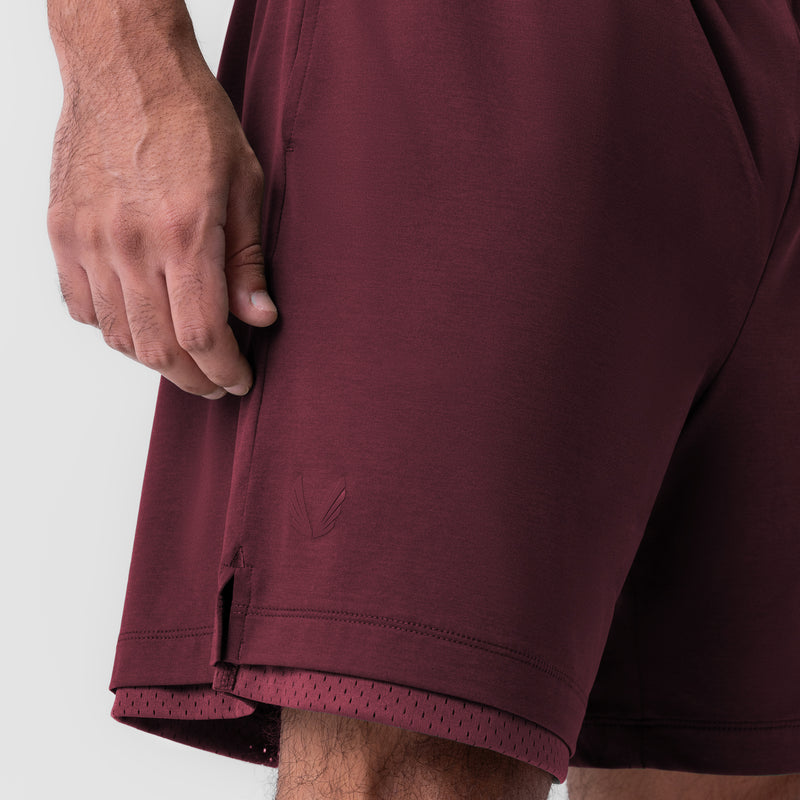 0988. Reversible 2-in-1 Short - Crimson