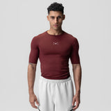 1027. WarpFlexx-Lite™ Half-Sleeve Baselayer - Crimson