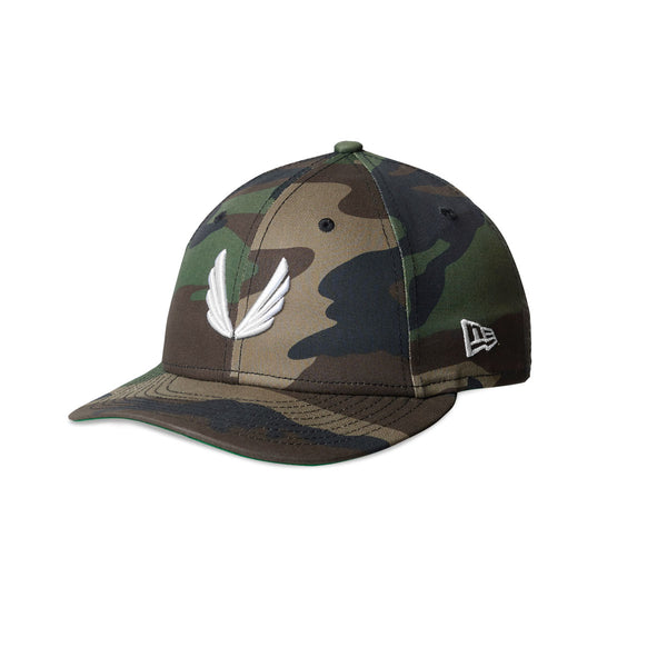 New Era 59FIFTY Low Profile Hat - Woodland Camo/White “Wings”, 7 1/2