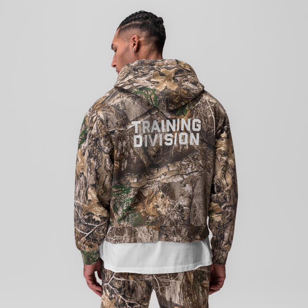 0843. Tech Essential™ Distressed Full Zip Hoodie - Realtree® Camo "Training Division"