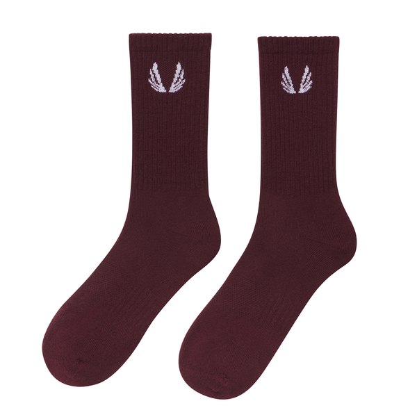 Essential Crew Socks (3 Pair) - Crimson