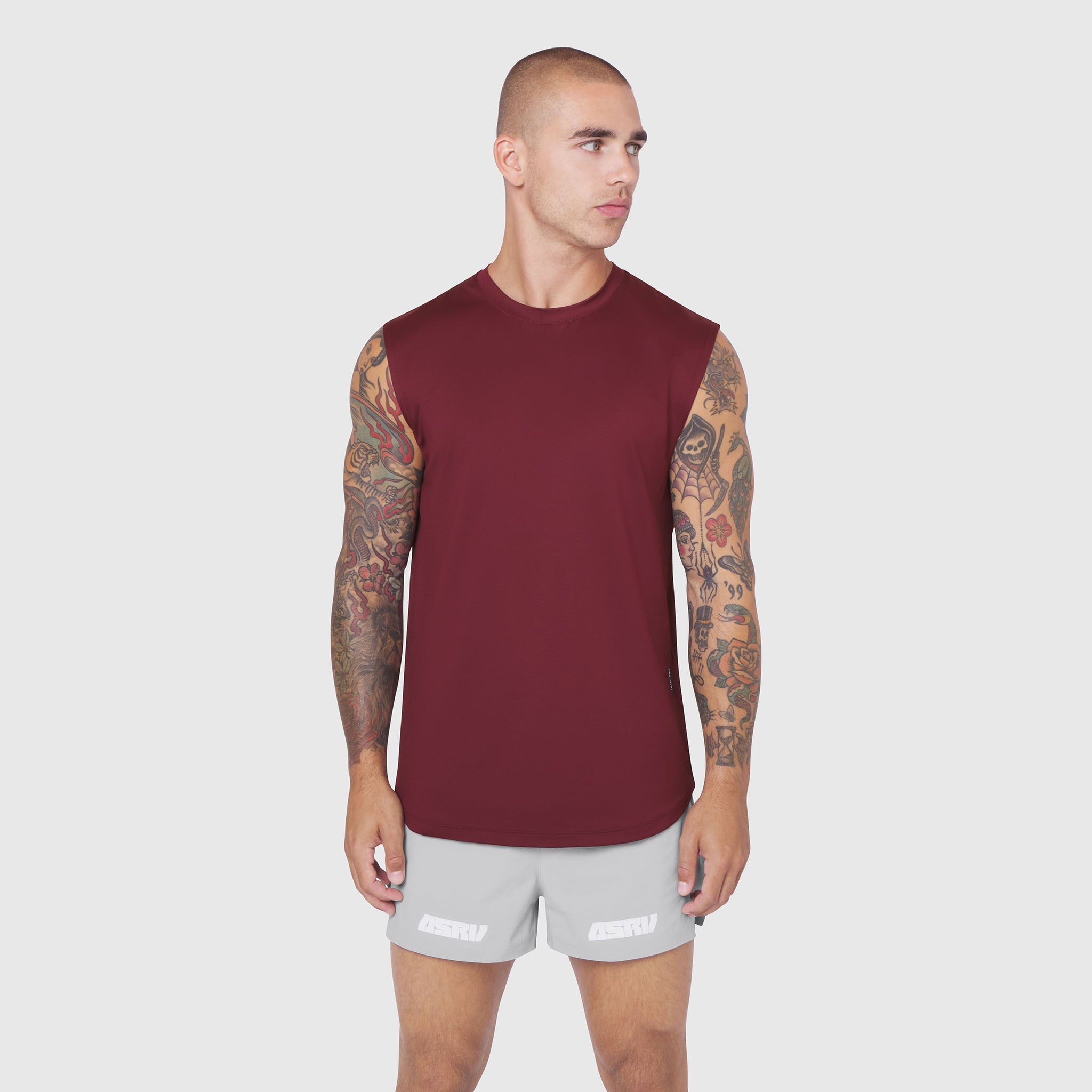 0757. AeroSilver® Cutoff Tank - Crimson