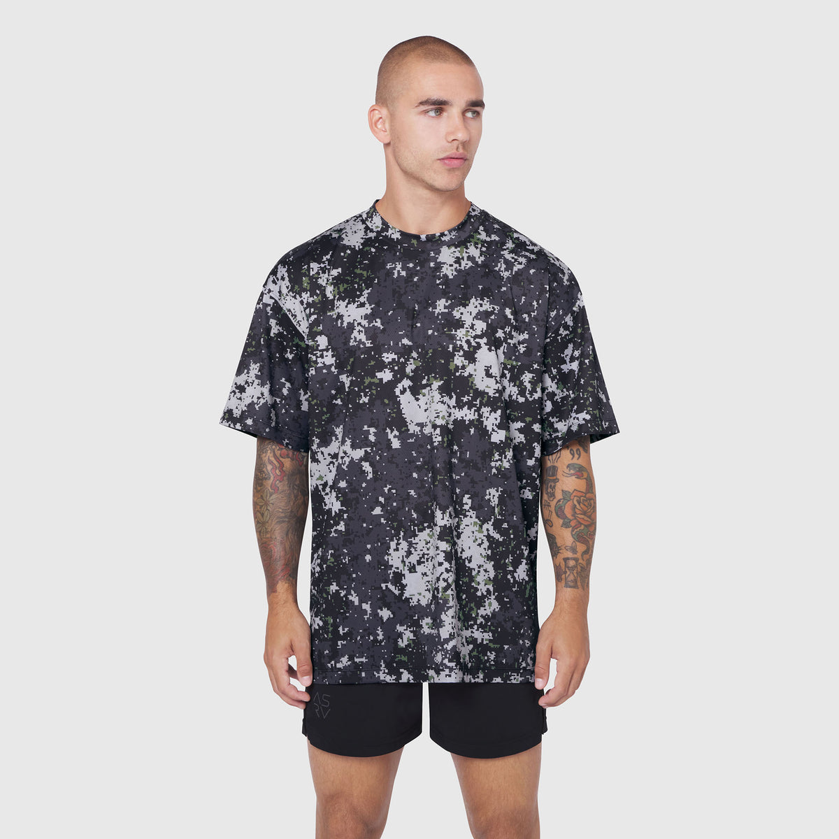 0822. AeroSilver® Oversized Tee - Pixel Camo