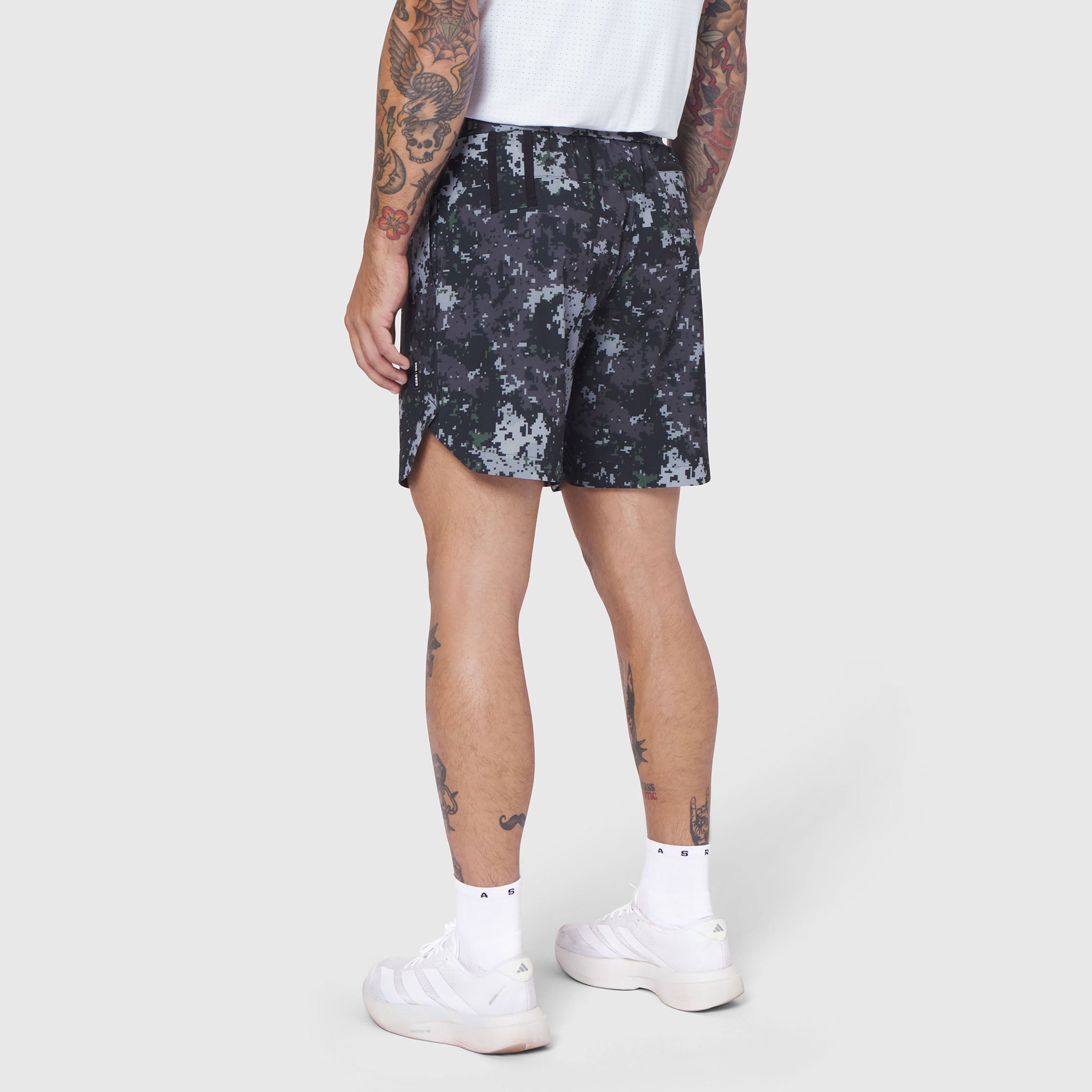 0823. Tetra-Lite® 7" Linerless Short - Pixel Camo "Wings"