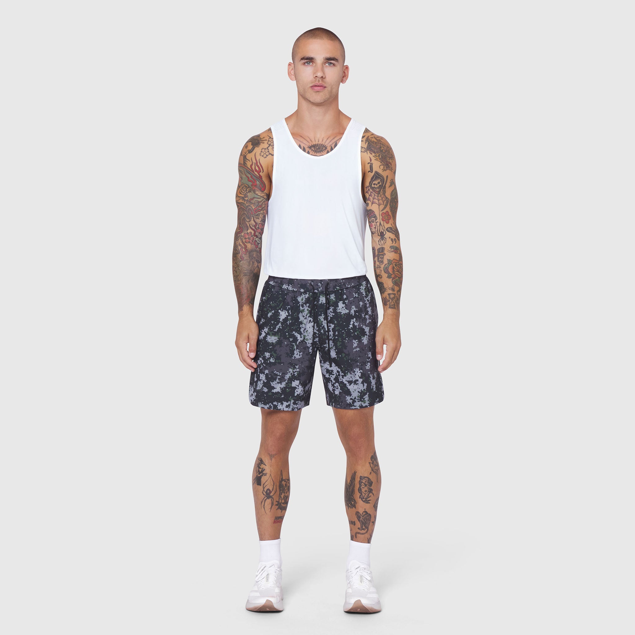 0823. Tetra-Lite® 7" Linerless Short - Pixel Camo "Wings"