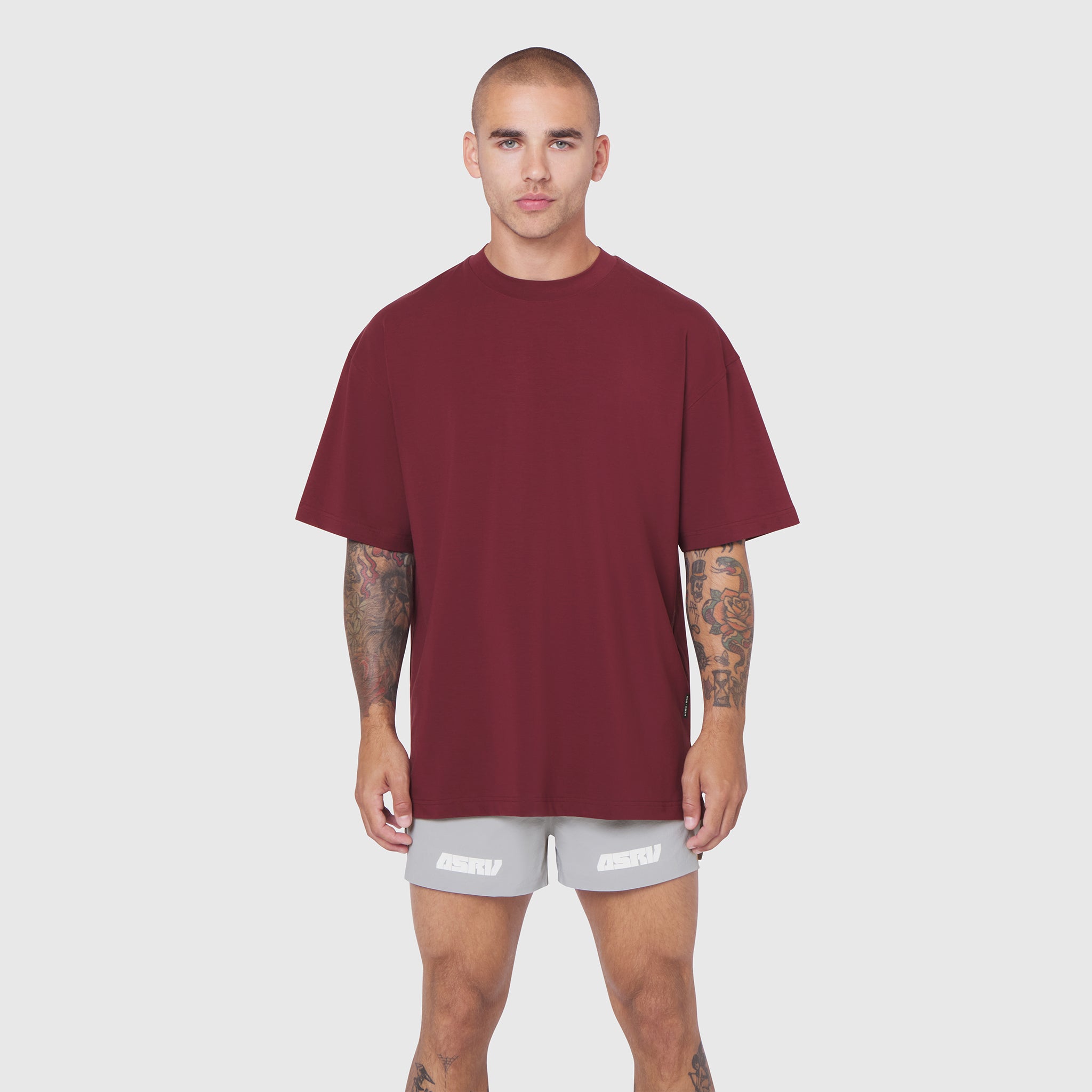 0824. Supima® Oversized Tee - Crimson