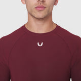 Laser-Vent™ Established Long Sleeve in Crimson, worn by model, front view