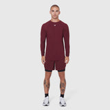 Laser-Vent™ Established Long Sleeve in crimson on male model, full front view