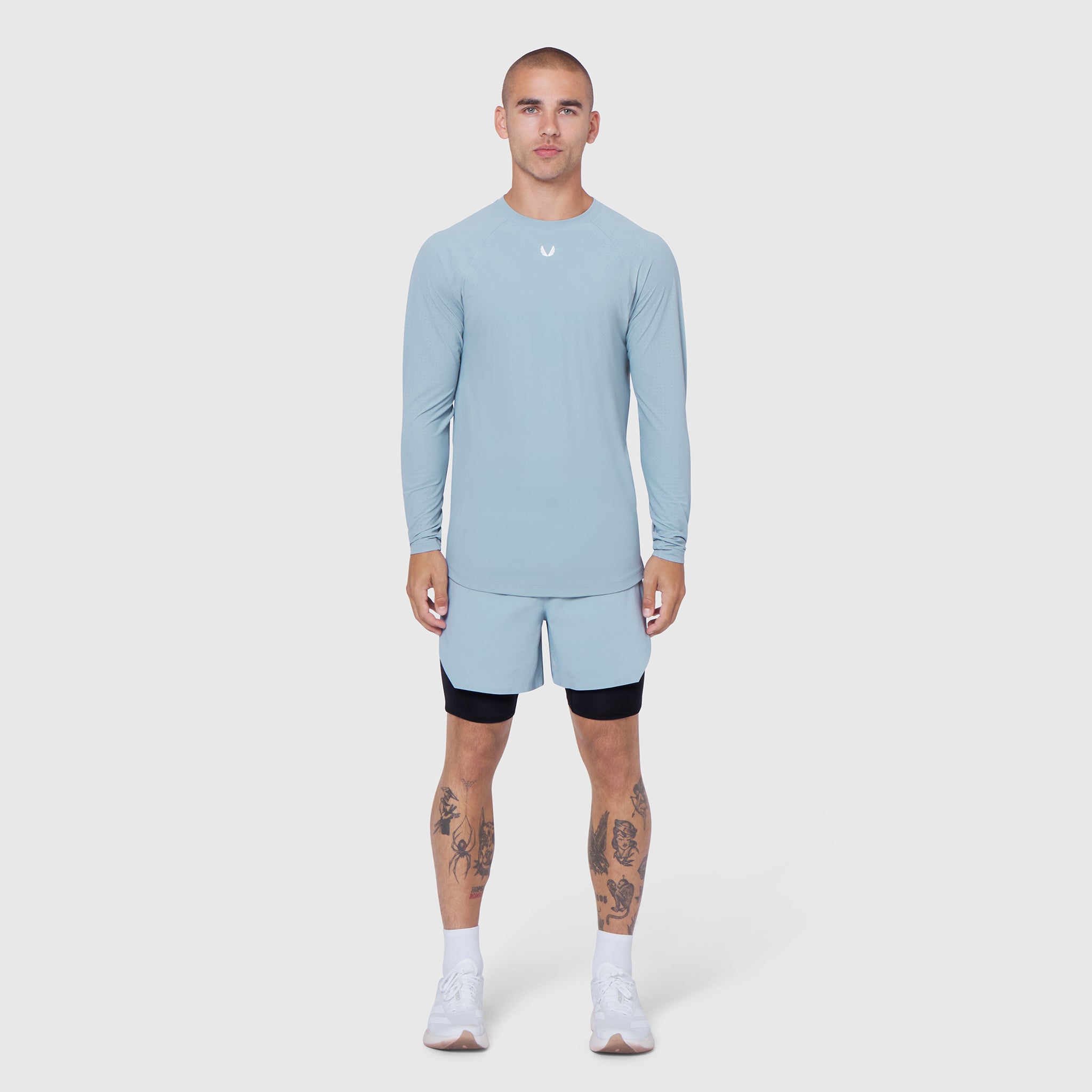Laser-Vent™ Established Long Sleeve in light sky worn by male model, front view