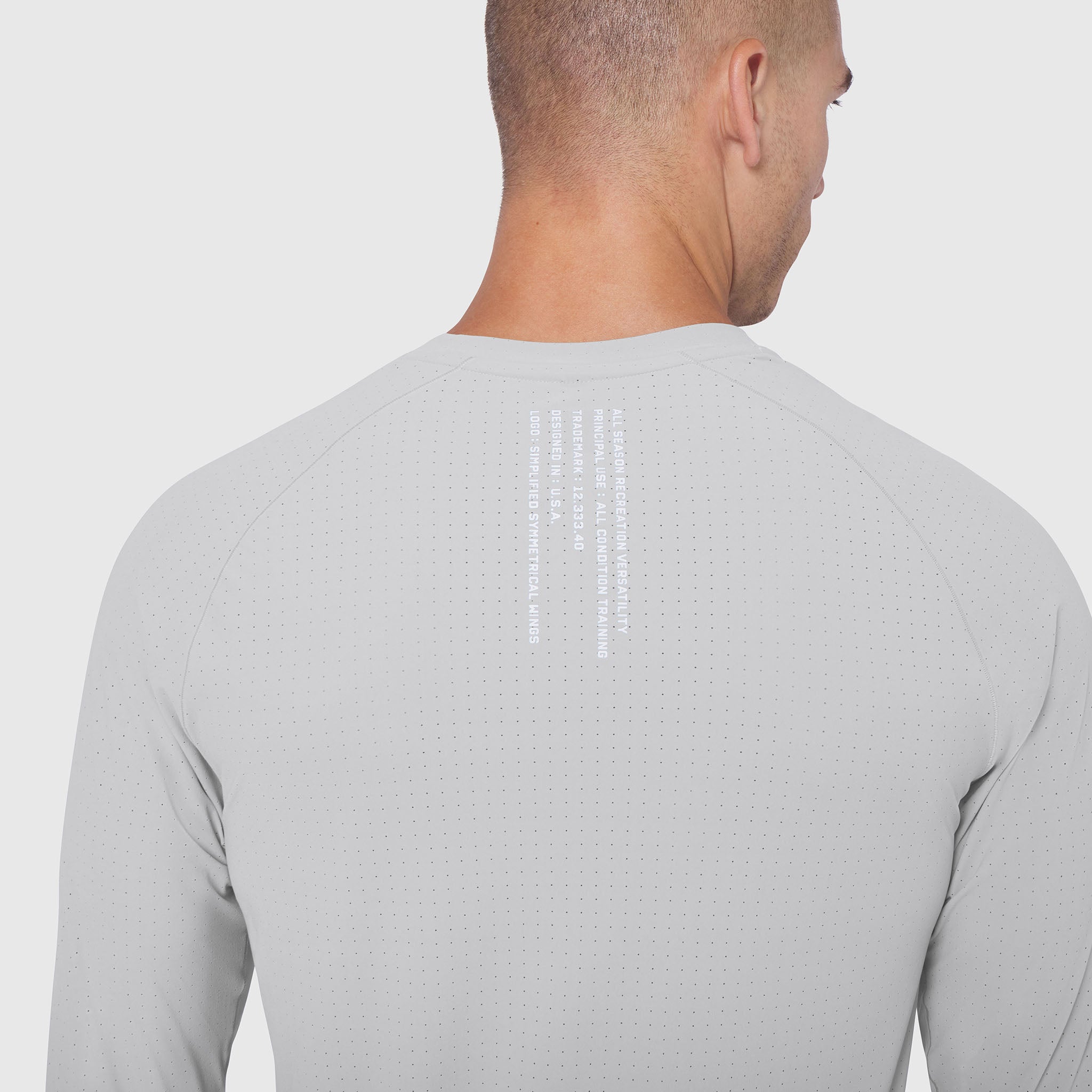 Laser-Vent™ Established Long Sleeve in slate grey, back view on male model
