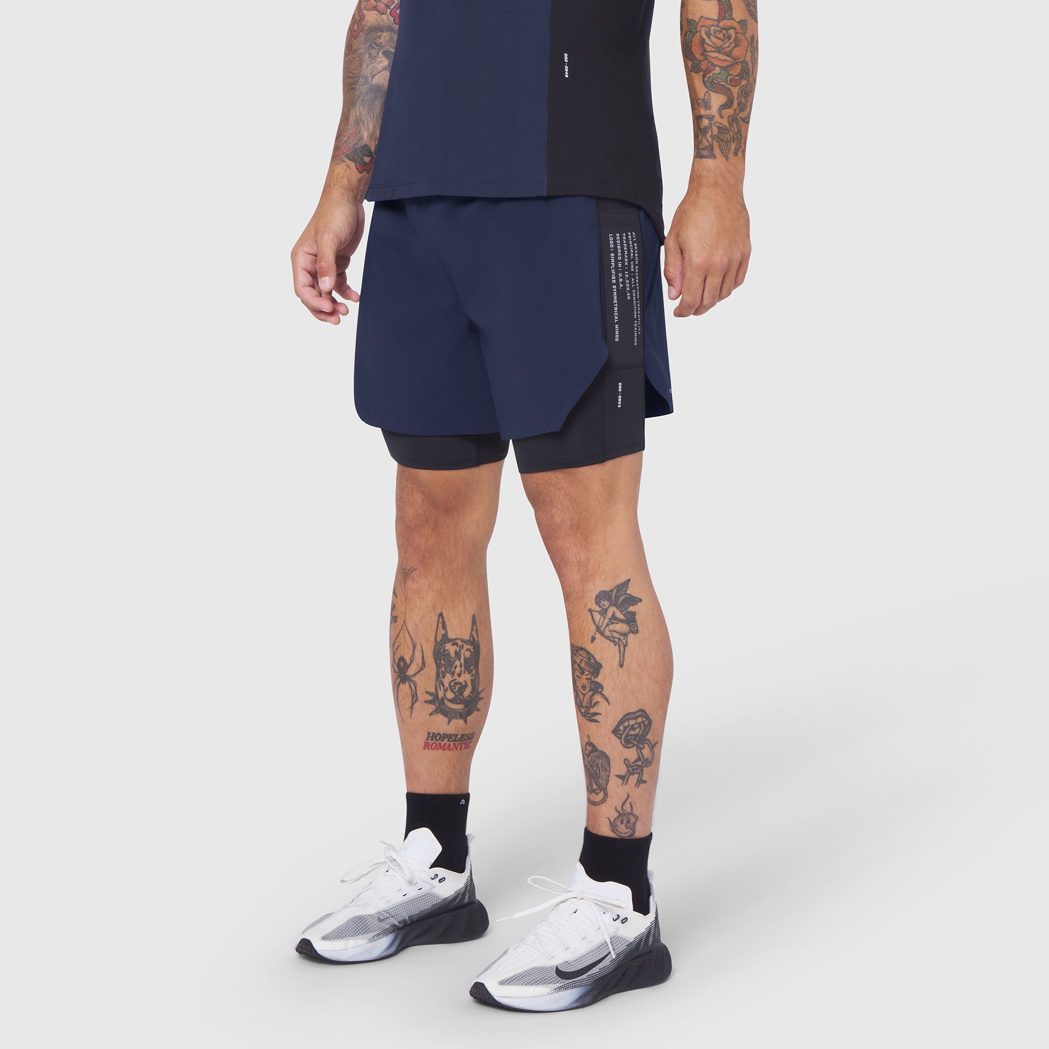 0953. Aerotex™ Hybrid Liner Short - Navy/Black