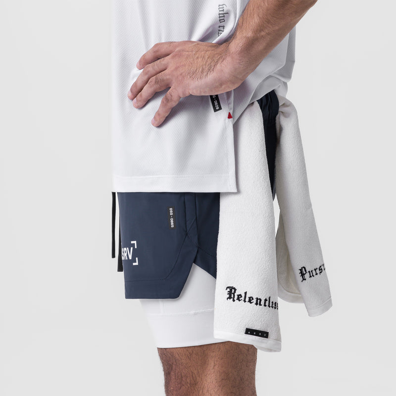 0865. Tetra-Lite® 5" Liner Short - Navy "Bracket"/White