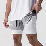 0865. Tetra-Lite™ 5" Liner Short - Slate Grey "Bracket"/White
