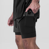 0865. Tetra-Lite™ 5" Liner Short - Raven "Wings"/Black