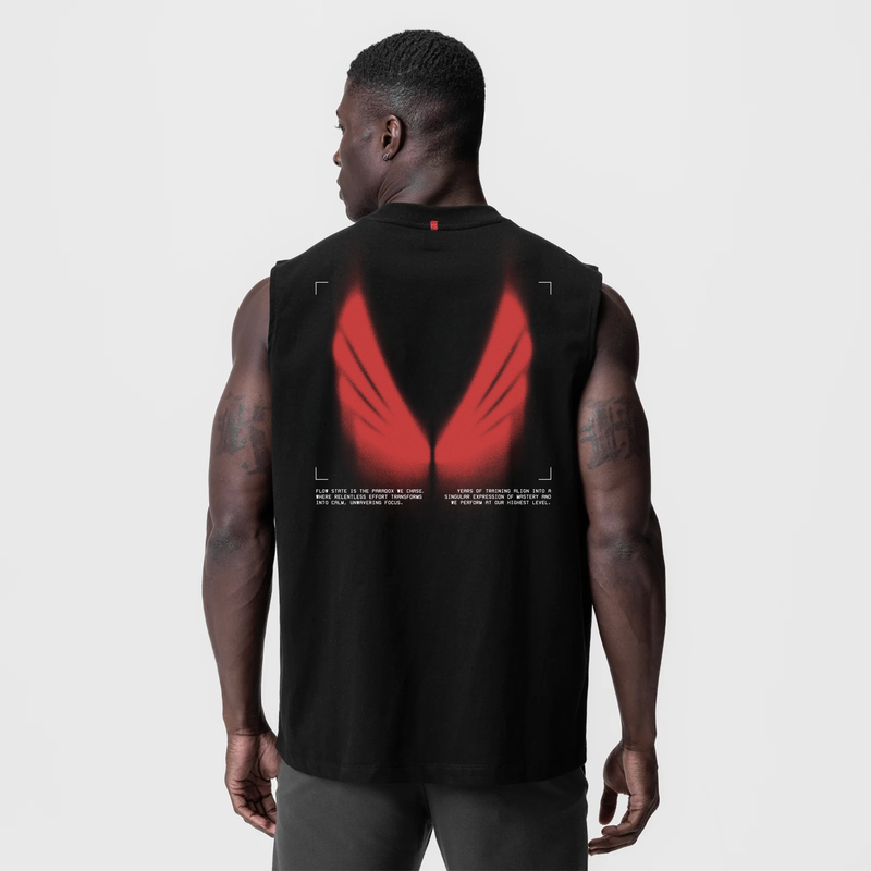 0807. Tech Essential™ Relaxed Cutoff - Black "Ghost Trace"