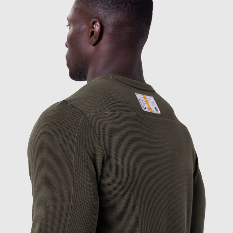 1112. Waffle Knit Longsleeve - Olive