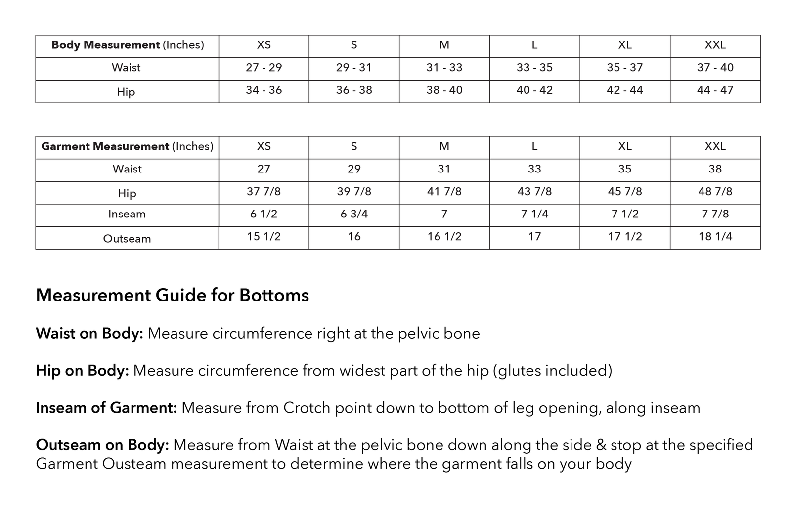 Size guide
