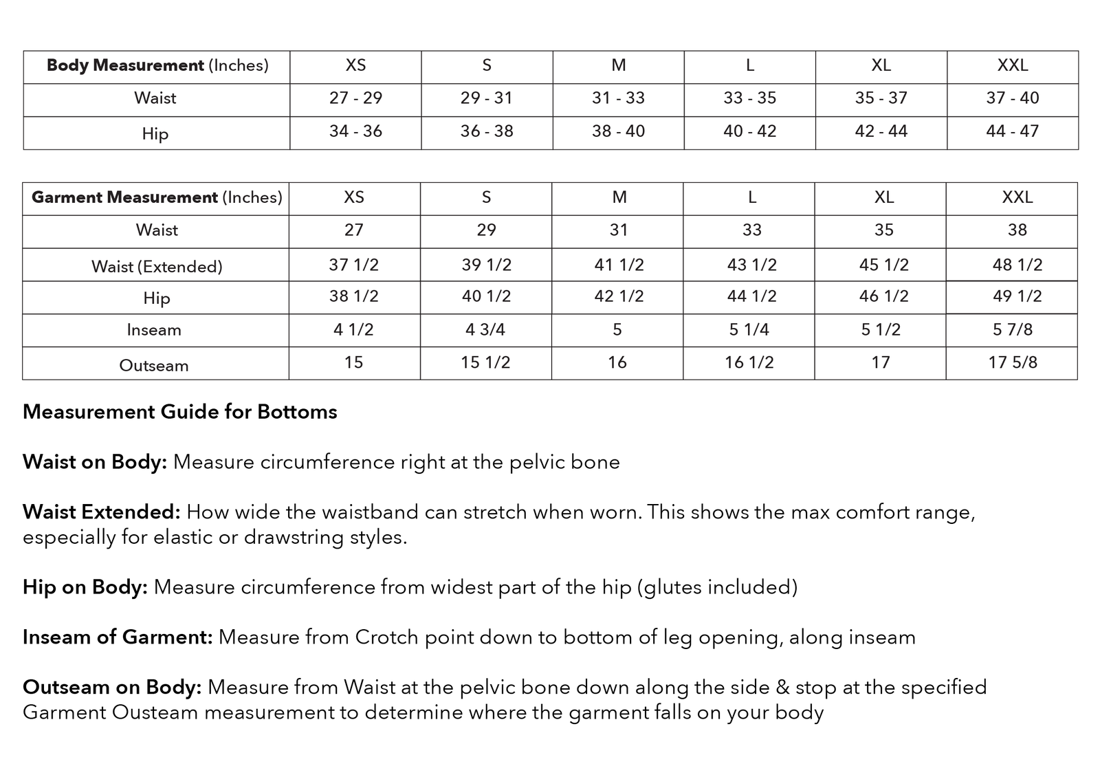 Size guide