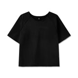 1114. Vintage Raw Hem Pump Cover - Black