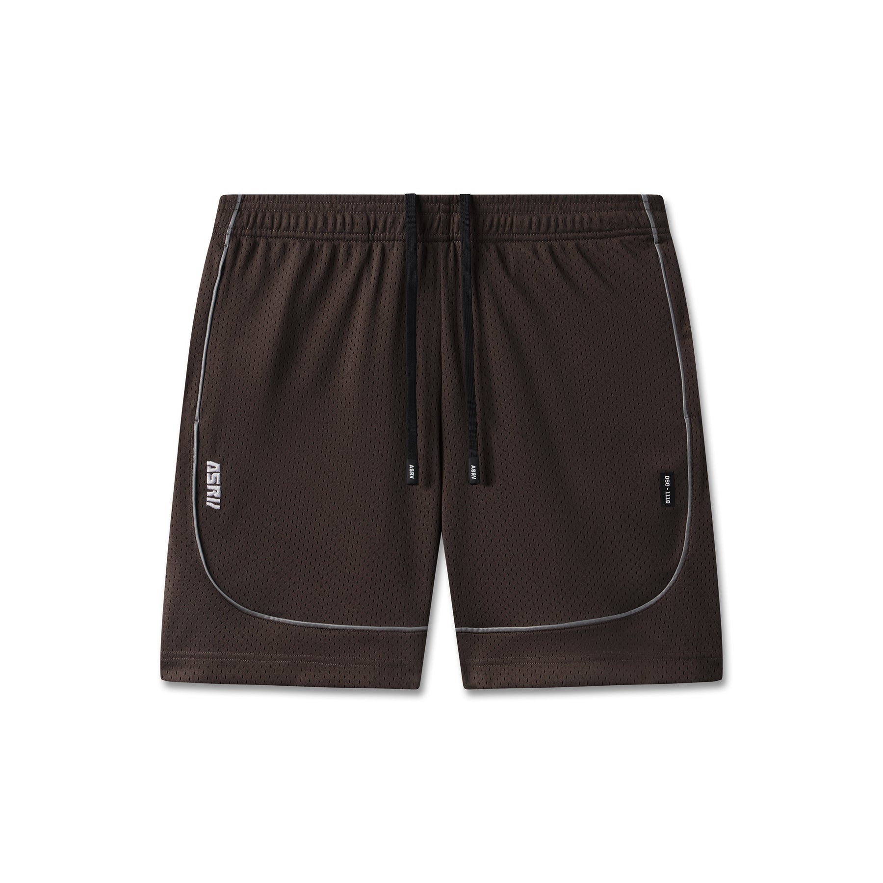 flatlay Ion-Mesh™ Modal Liner Short in dark earth brown, front view