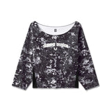W049. Raw Hem Oversized Crewneck - Pixel Camo