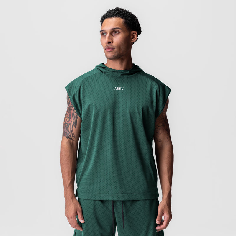 0983. Reversible 2-in-1 Cutoff Hoodie - Forest Green