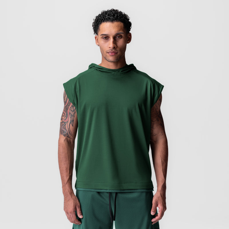 0983. Reversible 2-in-1 Cutoff Hoodie - Forest Green