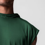 0983. Reversible 2-in-1 Cutoff Hoodie - Forest Green