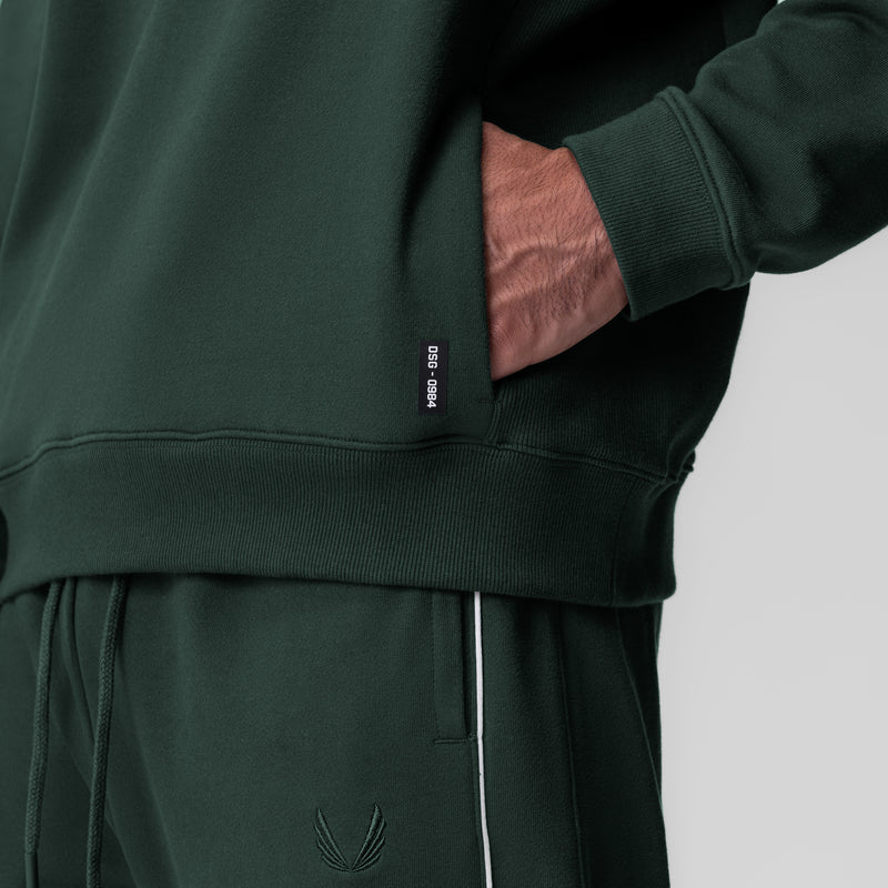 0984. Herringbone Terry Crewneck - Forest Green