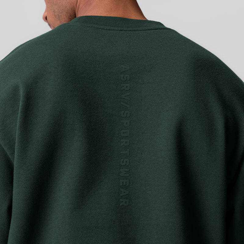 0984. Herringbone Terry Crewneck - Forest Green