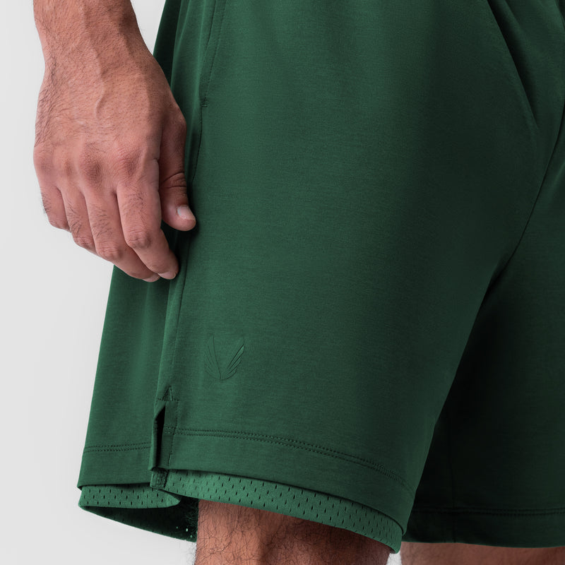 0988. Reversible 2-in-1 Short - Forest Green