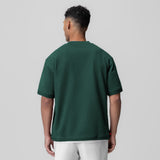 1026. Herringbone Terry Oversized Cinch Tee - Forest Green