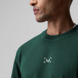 1026. Herringbone Terry Oversized Cinch Tee - Forest Green