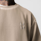 0861. Tech Essential™ Distressed Crewneck - Faded Chai