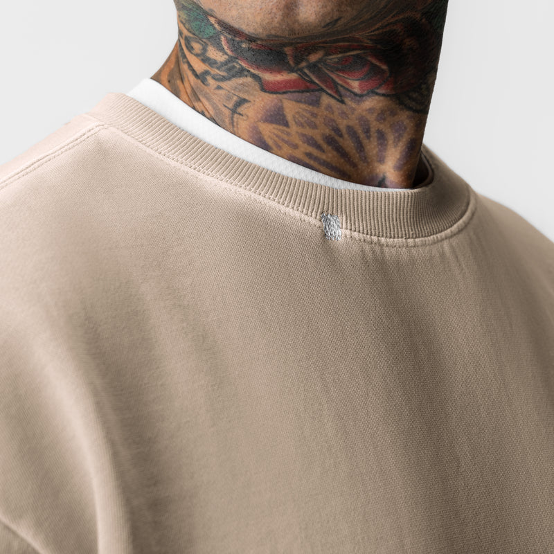 0861. Tech Essential™ Distressed Crewneck - Faded Chai