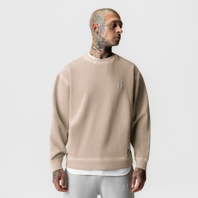 0861. Tech Essential™ Distressed Crewneck - Faded Chai