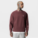 0861. Tech Essential™ Distressed Crewneck - Faded Crimson