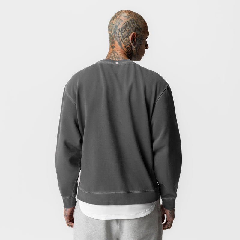 0861. Tech Essential™ Distressed Crewneck - Faded Grey