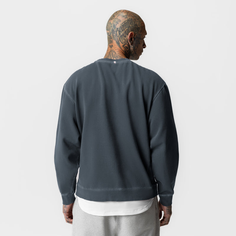 0861. Tech Essential™ Distressed Crewneck - Faded Navy