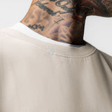 0861. Tech Essential™ Distressed Crewneck - Faded Stone