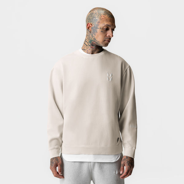 0861. Tech Essential™ Distressed Crewneck - Faded Stone