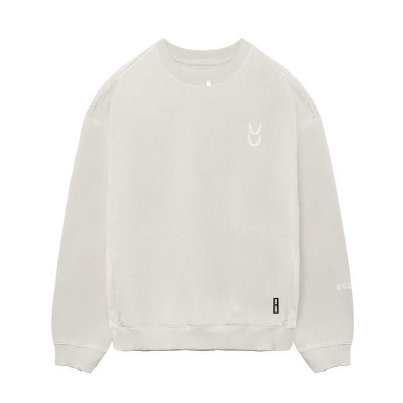 0861. Tech Essential™ Distressed Crewneck - Faded Stone