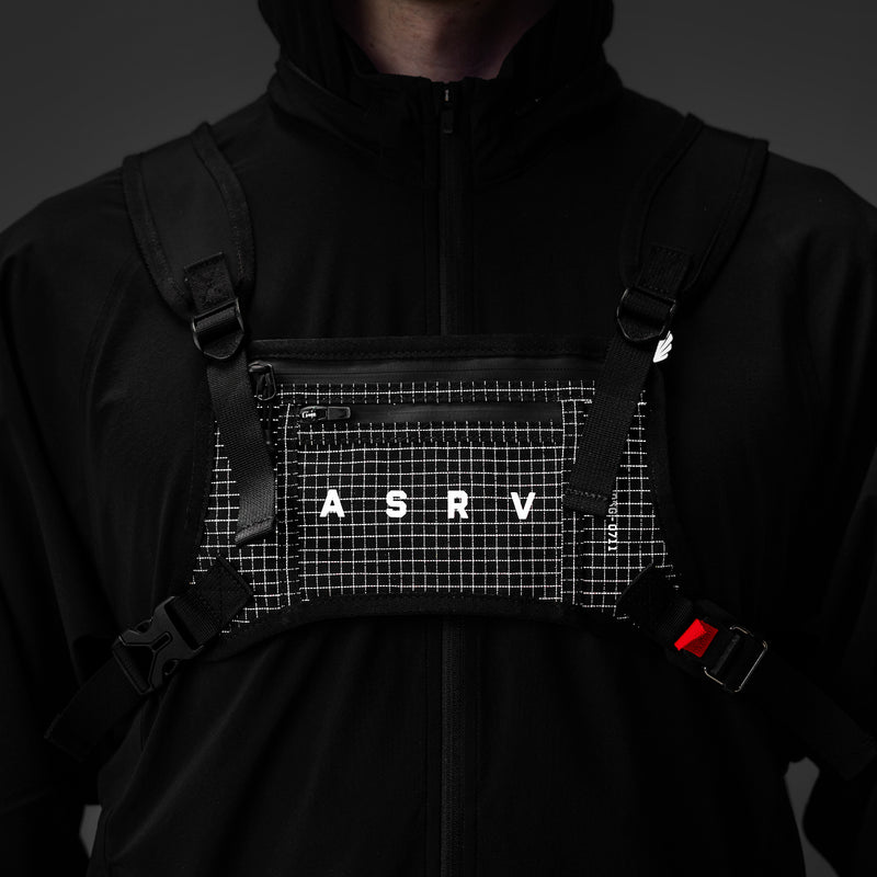 0711. Cordura® Lightweight Chest Pack - Black "Grid"