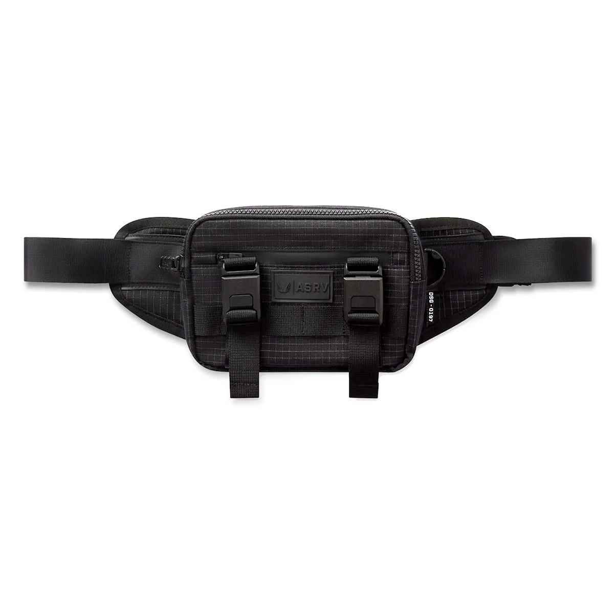 Flatlay 0197 Small Crossbody Bag in black grid, front view