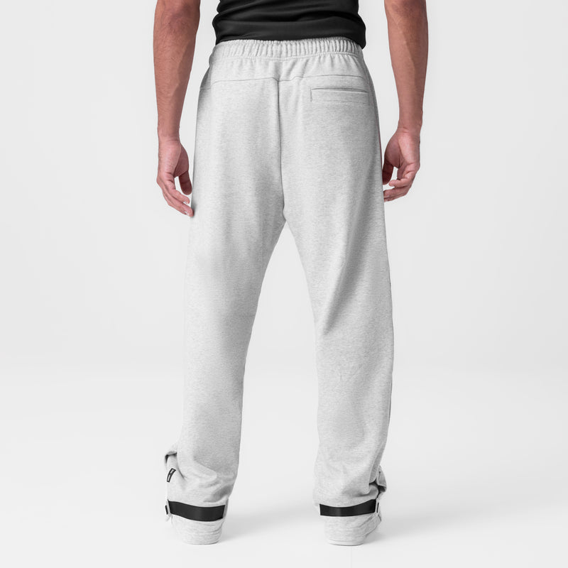 0998. Herringbone Terry Snap Button Sweats - Heather Grey