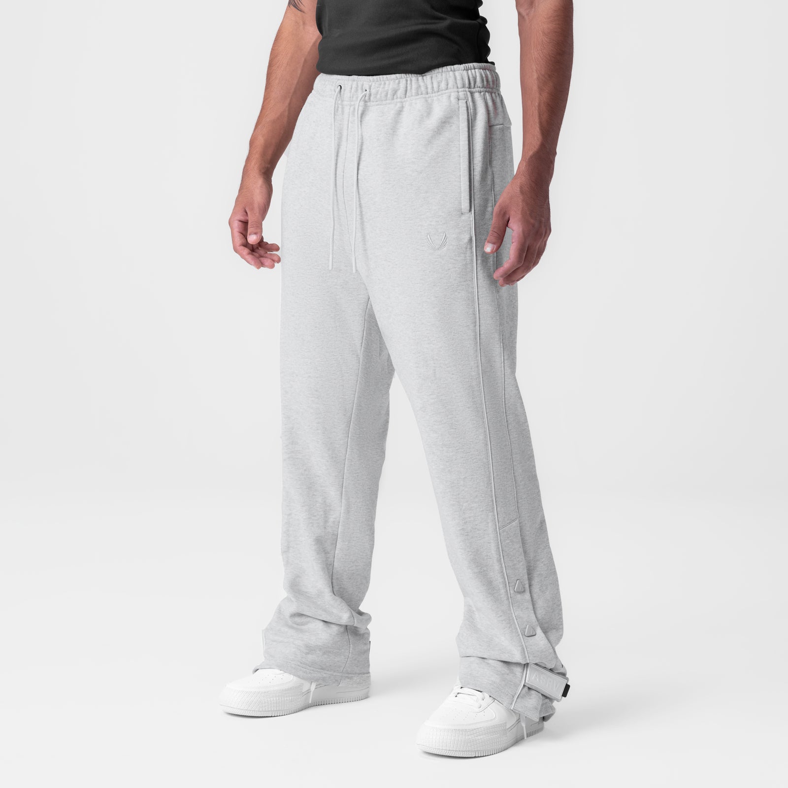 0998. Herringbone Terry Snap Button Sweats - Heather Grey – ASRV