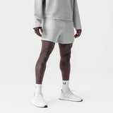 0954. Waffle Knit Sweat Short - Heather Grey