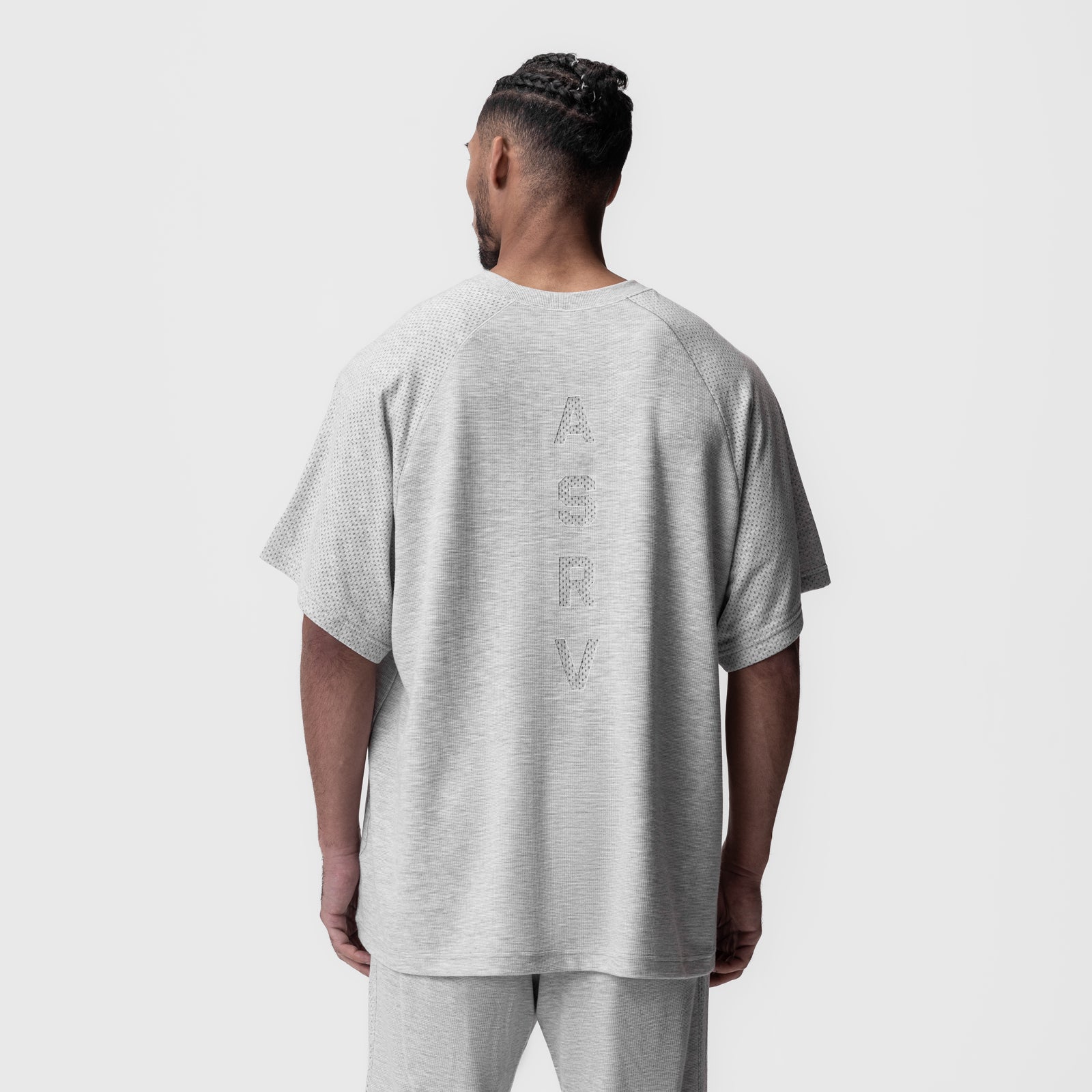 0946. Waffle Knit Oversized Tee - Heather Grey – ASRV