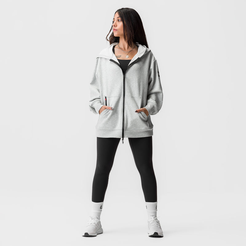 ASRV x Equinox Sorona® French-Terry Oversized Zip Hoodie - Heather Grey